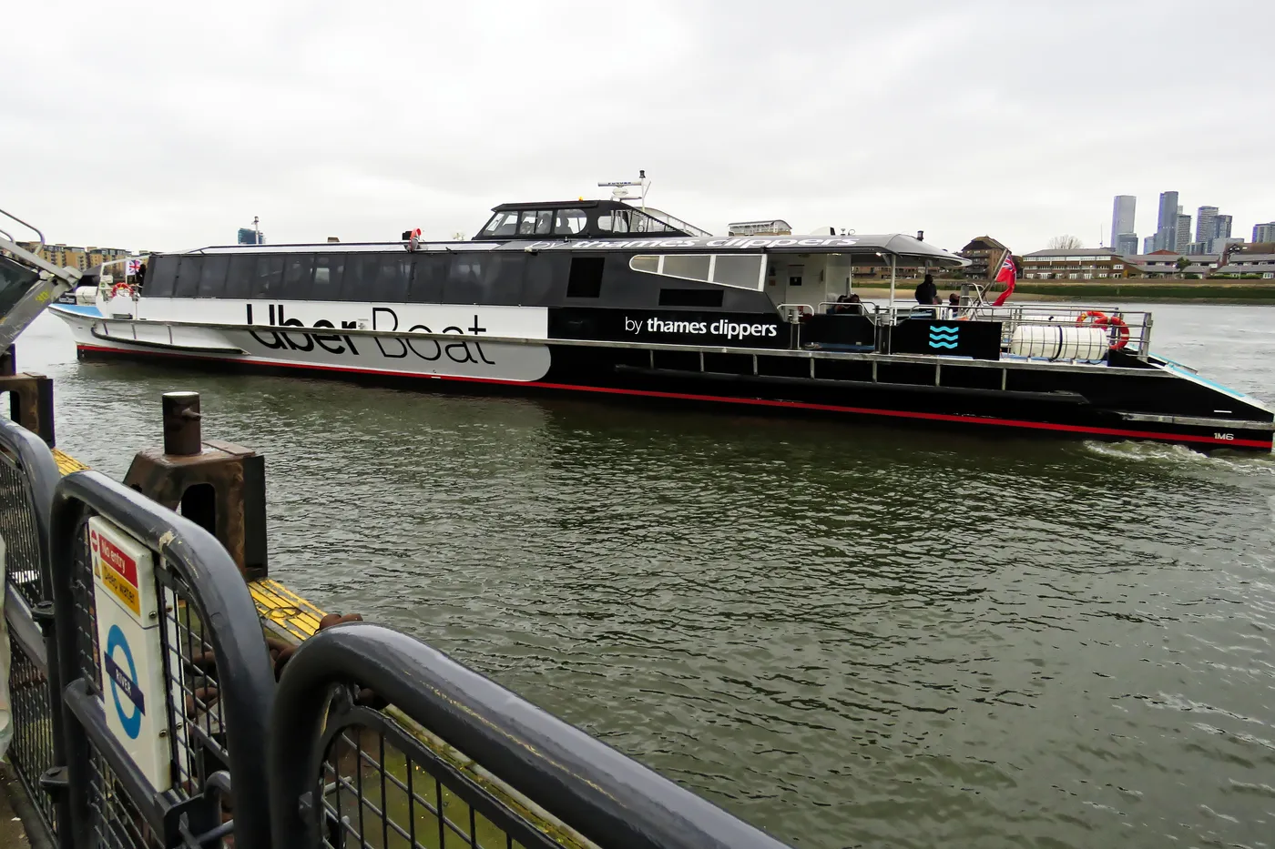 Thames Clippers river boat at Greenwich Pier