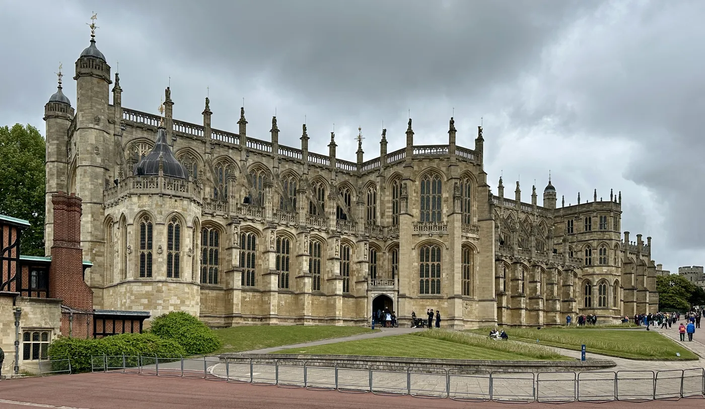 Gothic exterior of St George's Chapel inside Windsor Castle